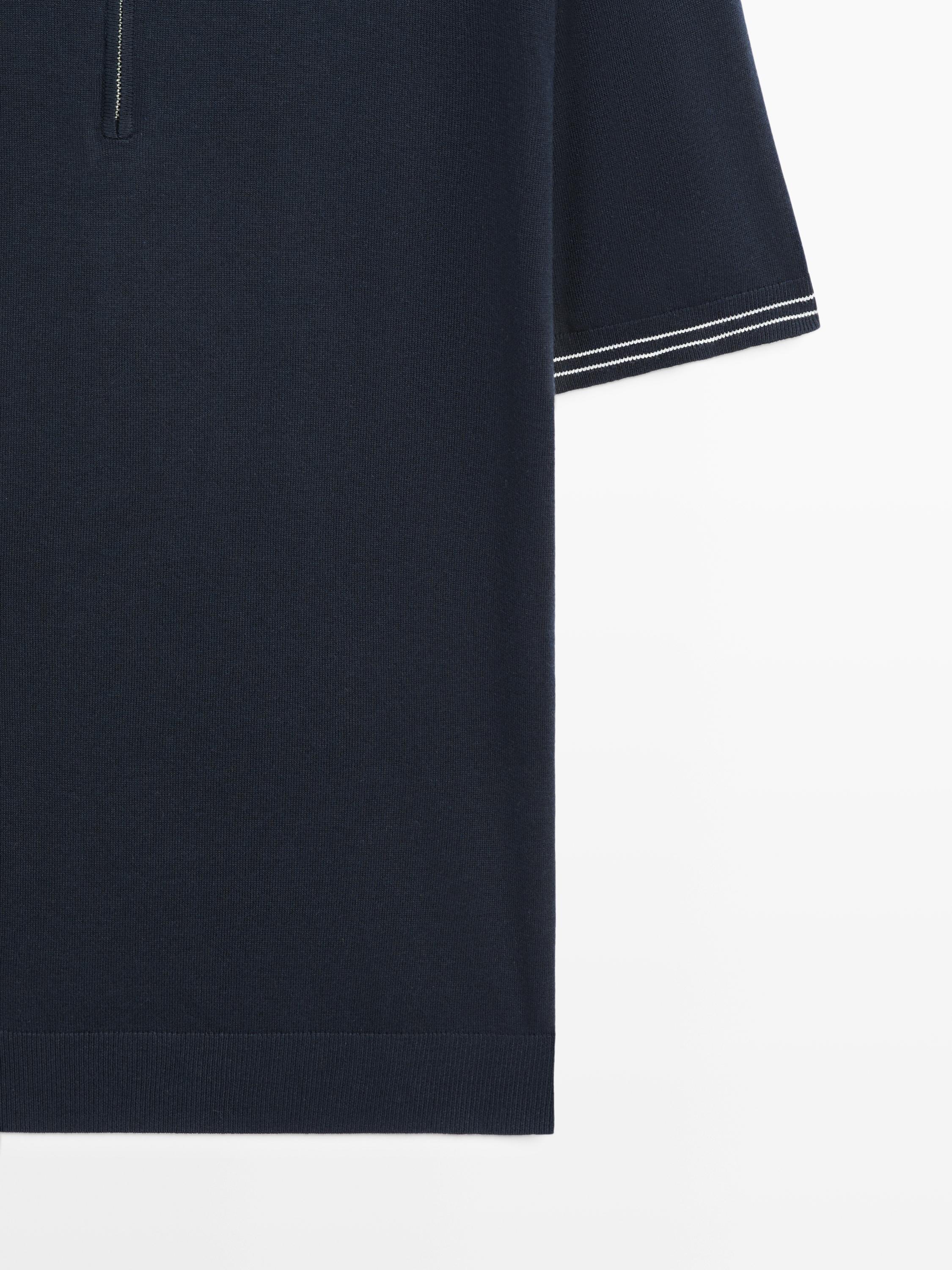 Pull polo en maille à détail de col